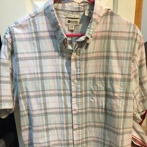 Haggar short sleeve button down fitted large